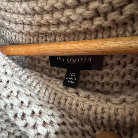 Wool Blend The Limited Blush Pink Cableknit Fisherman ChunkyKnit Neck Sweater XS - Picture 8 of 8